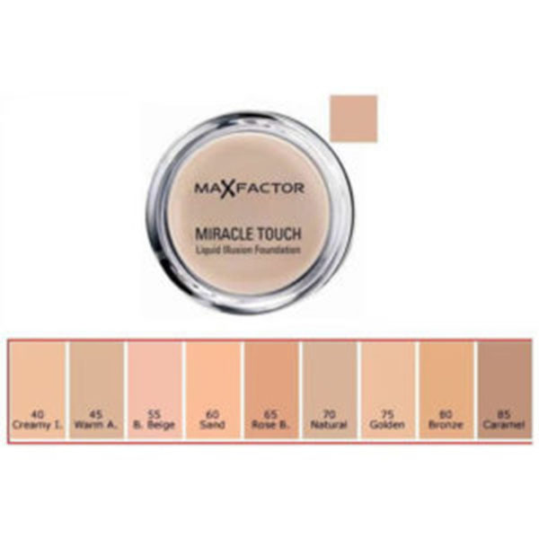MAX FACTOR FONDOTINTA COMPATTO MIRACLE TOUCH LIQUID ILLUSION FOUNDATION N° 045 (WARM ALMOND)