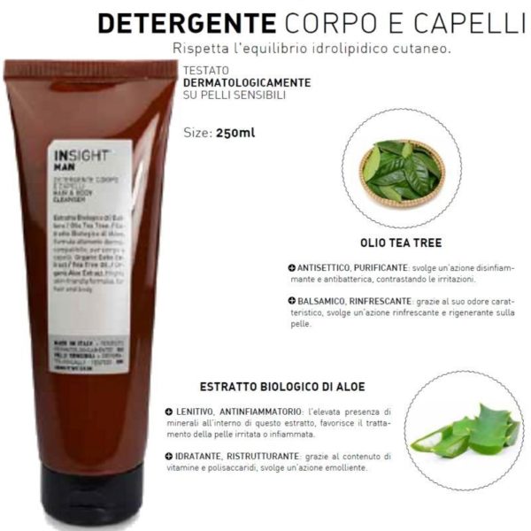 INSIGHT MAN DETERGENTE CORPO E CAPELLI 250ml