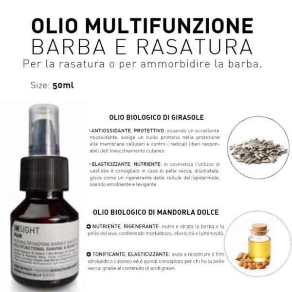 INSIGHT MAN OLIO MULTIFUNZIONE BARBA E RASATURA 50ml