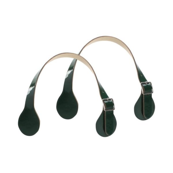 O BAG FULL SPOT MANICI CORTI PIATTI IN VERNICE CON FIBBIA COLORE VERDE