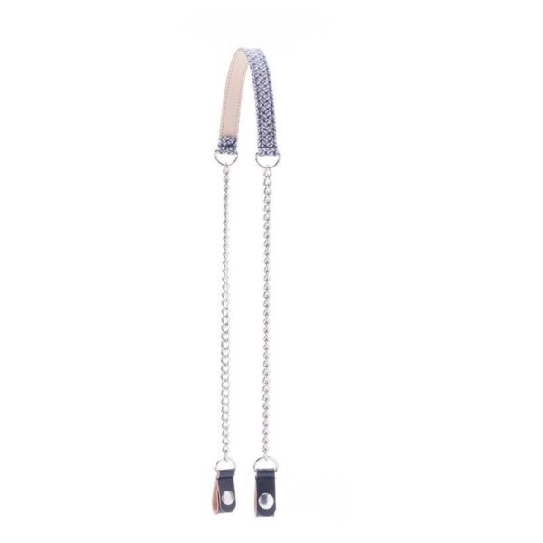 O POCKET TRACOLLA A CATENA CON FASCIA MICRO TEXTURE CHICCO DI CAFFE' BLU