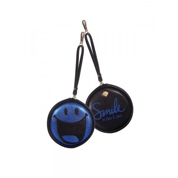 Portachiavi Le Pandorine Smiley Keychain Metal Smile Blue