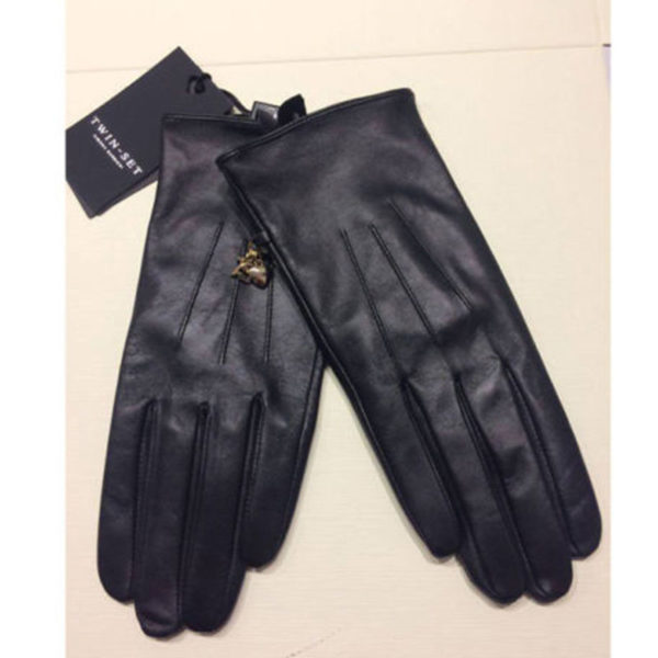 TWIN SET GUANTO IN PELLE NERO cod. AA5G83 TG. L